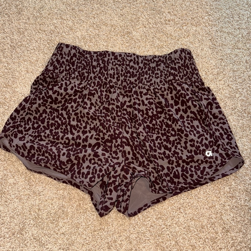 Leopard Print Athletic Shorts